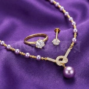 Pearl Jewelry Gift Set | 1x necklace | 1 finger ring | 1 nose pin -H