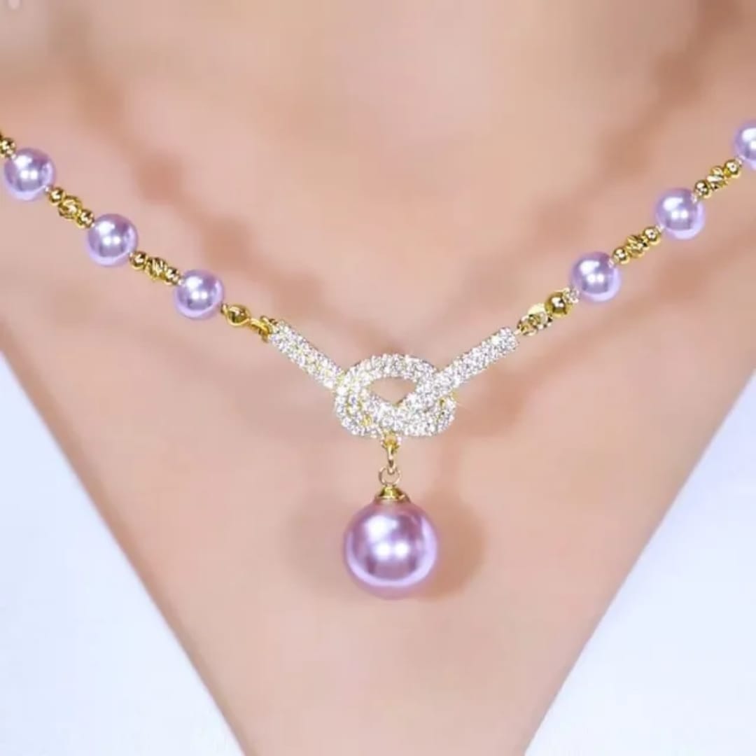 Pearl Jewelry Gift Set | 1x necklace | 1 pair ear ring | 1 finger ring | 1 nose pin -PLF - Image 7